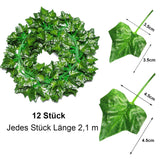 1 x RAW Customer Returns KASZOO 12 pieces artificial ivy garland ivy, artificial hanging ivy with 200 LED light, for wedding party garden apartment balcony - RRP €18.14