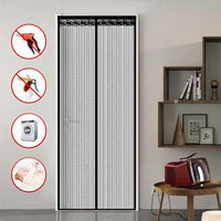 1 x RAW Customer Returns EMSMIL Magnetic Mosquito Net 90 x 210cm Black Net Curtain for Outdoor Door Mosquito Repellent Automatic Closing Anti Insects Breathable Magnetic Curtains for Doors Windows Balcony Living Room - RRP €10.99