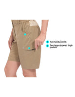 1 x RAW Customer Returns Little Donkey Andy Women s Quick Dry Stretch Shorts Sports for Hiking Golf Travel 23CM Inseam Greige M - RRP €30.23