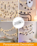 1 x RAW Customer Returns Photo wall for room decoration, kolpop fairy lights with clips for photos, 5M 50LED photo battery-operated photo clips for living room, Christmas, weddings, party hanging pictures - RRP €9.91