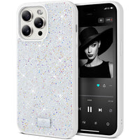 1 x RAW Customer Returns BEZ mobile phone case for iPhone 15 Pro case glitter, Sparkle Diamond Crystal Bling case with Bling Co. Series for iPhone 15 Pro, angel white - RRP €24.99