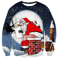 1 x RAW Customer Returns Fanient Men s Christmas Sweater Unisex Men s Women s Sweater Funny Print Christmas Sweater Merry Christmas Party Sweatshirt L - RRP €34.99