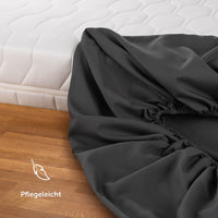 1 x RAW Customer Returns Blumtal fitted sheet 90x200cm - fitted sheet microfiber - Oekotext certified bed sheet 90x200cm - fitted sheet 90x200 cm - duvet cover 90x200cm sheet 90x200cm - fitted sheets - anthracite - RRP €8.99