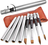 1 x RAW Customer Returns Fuumuui Travel Set Brush Set Professional Kolinsky Brushes for Watercolor Acrylic Inks Gouache Painting - RRP €28.21