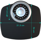 1 x RAW Customer Returns Adamson A25 Bathroom Scales - up to 180 kg - 5.3 inch dial on 31 x 30 cm platform - Non-slip rubber surface - High precision analog bathroom scales - Durable with 20 year guarantee - RRP €44.2