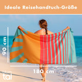 1 x RAW Customer Returns Blumtal beach towel 90x180 cm made of microfiber - compact and quick-drying towel beach towel XXL - sand-free beach blanket with band - bath towels - travel towel beach towels with sun motif - RRP €17.14