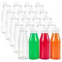 2 x RAW Customer Returns Belle Vous Pack of 20 Plastic Screw Cap Bottles with White Originality Lids - Reusable Plastic Bottles for Filling 250ml - Clear Fruit Juice, Drinks, Smoothie Milk Bottle - RRP €48.28