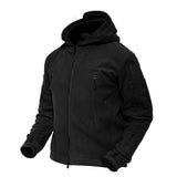 1 x RAW Customer Returns MAGCOMSEN Field Jacket Men s Outdoor Fleece Jacket with Hood Warm Windproof Winter Jacket Men s Army Uniform Jacket Full Zip Jacket Black L - RRP €49.7