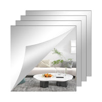 1 x RAW Customer Returns TSKDKIT HD adhesive mirror large 4pcs no glass mirror mirror tiles self-adhesive mirror sheets flexible mirror film self-adhesive acrylic wall decoration decorative mirror wall mirror 30 x 30 cm  - RRP €18.42