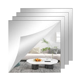 1 x RAW Customer Returns TSKDKIT HD adhesive mirror large 4pcs no glass mirror mirror tiles self-adhesive mirror sheets flexible mirror film self-adhesive acrylic wall decoration decorative mirror wall mirror 30 x 30 cm  - RRP €18.42