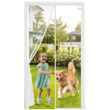 1 x RAW Customer Returns MYCARBON fly screen balcony door, magnetic insect screen balcony door 90x210cm, 3.8 cm wide adhesive strip, stronger magnets, no drilling, easy installation, cannot be shortened, white - RRP €20.99