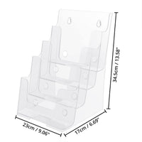 1 x RAW Customer Returns Kurtzy A4 Clear Plastic Wall Brochure Holder - Four Tier Portrait Wall or Desk Brochure Holder - For Brochures, Postcards, Flyers, Menus Brochures - RRP €48.5