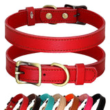 1 x Brand New PET ARTIST Genuine Leather Dog Collar, Lightweight and Soft Collar, Beautiful Colors, Durable Dog Collar for Puppies and Small Dogs, Red, M - RRP €10.07