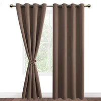 1 x RAW Customer Returns DWCN Solid Color Interior Curtains for Bedroom with Eyelet, 2 Pieces Elegant Living Room Curtains, Dark Khaki, 140x245 CM Width x Height  - RRP €42.85