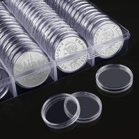 1 x RAW Customer Returns Kulannder Pack of 100 coin capsules 30 mm coin storage box coin holder plastic storage container for coin collection - RRP €12.95