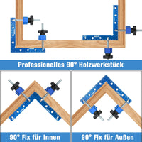 1 x RAW Customer Returns LAIWOO Positioning Angle 90 Degree Angle Clamp 140mm 5.5 Inch, 4 Pairs of Fastening Clips, Measuring Angle Right Angle Clamp for Carpenter s Tools, Angle Clamp for Picture Frames Shelving Cabinets Blue  - RRP €30.0