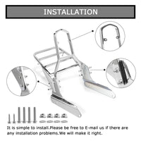 1 x RAW Customer Returns Backrest Sissy Bar With Luggage Rack Backrest Pad for Passenger Back Cushion Pad, for Shadow VT 600 VLX 600 1999-2008 Mounting Hole Size 7.9 inch 22 cm  - RRP €109.98