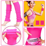 1 x RAW Customer Returns HIQE-FL 80s accessories outfit women, women s 80s workout costume, 80s outfit women 80s accessories, with fanny pack, headband, leg warmers, for carnival, fancy dress, theme party - RRP €28.75