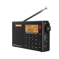 1 x RAW Customer Returns SIHUADON R-108 Small Portable Radios Rechargeable Battery Radio VHF FM AM SW Airband Radio World Receiver Digital Radio with ATS Station Memory Sleep Function Black  - RRP €54.77