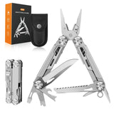 1 x RAW Customer Returns Rolgno Multitool, Gifts for Men, 14 in 1 Foldable Stainless Steel Multitool Tool with Pliers, Knife, Saw, Screwdriver, Multitools with Nylon Bag, Gadget for Camping, Repair, Hiking - RRP €16.5