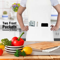 2 x RAW Customer Returns 4 Pieces Apron, Waterproof Apron with 2 Pockets, Adjustable Kitchen Apron, Apron for Men and Women Suitable for Barbecue Restaurant Cafe White  - RRP €40.48