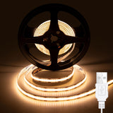 1 x RAW Customer Returns Bigzom COB LED strip 2M LED strip 600LEDs with IF remote control Dimmable LED strip CRI90 3000k strip warm white for kitchen, bedroom, home DIY lighting - RRP €13.1