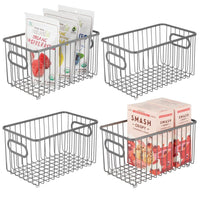 1 x RAW Customer Returns mDesign set of 4 metal kitchen baskets flexible storage basket for the kitchen, pantry etc. compact and universal wire basket with handles grey - RRP €41.99