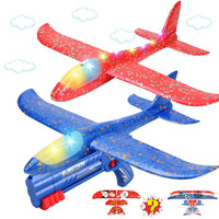 8 x Brand New Catapult aircraft toy, model foam aircraft launcher, aircraft outdoor sports toy, polystyrene plane throwing glider with LED lights, aircraft polystyrene outdoor interactive games - RRP €120.96