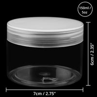 1 x RAW Customer Returns Belle Vous Empty Cosmetic Containers Transparent 12 Pieces - Cosmetic Jars 150ml - Plastic Jar with Round Lid for Makeup, Cream Tins, Nail Design, Powder Jar Empty - Leakproof Airtight - RRP €20.22