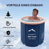 1 x RAW Customer Returns Ice bathing barrel with lid 75x75cm Foldable ice bath bathtub for athletes and sportsmen Inflatable bathtub adults Freestanding bathtub Foldable outdoor cool ice bath - RRP €96.42