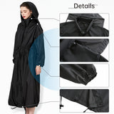 1 x RAW Customer Returns Ynport Crefreak Women s Raincoat Waterproof Jacket Long Lightweight Rain Jacket Breathable Outdoor Jacket Windbreaker with Hood Outdoor Poncho Black, XL  - RRP €29.22