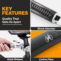 1 x RAW Customer Returns Hands-free leashes for dogs - 180 rotating dog bike leash - with shock absorbers and quick fastening mechanism - carbon fiber - removable and adjustable for the smoothest ride - patent pending - RRP €87.22