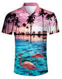 1 x RAW Customer Returns AIDEAONE Men s Flamingo Hawaiian Shirt Short Sleeve Holiday Shirt Fashion Plus Size - RRP €23.18