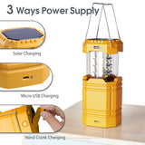 1 x RAW Customer Returns Mesqool Rechargeable Solar Camping Lantern with Hand Crank, LED Flashlight with 3 Ways of Power, 3000mAh Emergency Power Bank, Waterproof Light Lamp for Hiking, Survival Kit - RRP €28.22