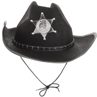 2 x Brand New Western Wild West Sheriff Hat with Five Stars Halloween Cosplay Party Costume for Men Women Black  - RRP €43.24