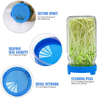 1 x RAW Customer Returns Gancon 6 Piece Sprout Jar Germination Jar - Wide Mouth 86mm Caliber Food Grade PP Plastic Seed Preserving Jar for Growing Broccoli, Alfalfa and Bean Sprouts - RRP €16.39