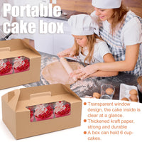 8 x Brand New Bakiauli 12 pieces muffin transport box, 6 hole cake box kraft paper cake box with transparent window and handle for cookies cupcake cakes macarons - RRP €163.2