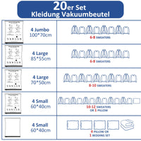 1 x RAW Customer Returns Accenter vacuum bags for clothes set of 20 vacuum bags space-saving and airtight vacuum bags for space-saving storage vacuum bags for travel and home - RRP €26.54