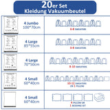 1 x RAW Customer Returns Accenter vacuum bags for clothes set of 20 vacuum bags space-saving and airtight vacuum bags for space-saving storage vacuum bags for travel and home - RRP €26.54
