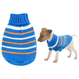 1 x RAW Customer Returns Sweater for Small Dogs, Knitted Sweater for Puppy, Warm Puppy Sweater, Striped Winter Turtleneck Sweater for Welsh Corgi Cat, Yorkshire Terrier, Chihuahua XXL, Blue  - RRP €7.88