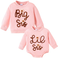 1 x RAW Customer Returns Big Sister Little Sister Matching Outfits Big Sister Sweater Sweatshirt Lil Sis Long Sleeve Romper for Baby Girls, Pink Big Sis, 12-18 Months - RRP €24.0