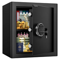 1 x RAW Customer Returns WASJOYE Home Cabinet Safe, Digital Electronic Security Safes with Keypad, Large Wall Safe, Key Safe for Hotel Office Money Passport Gun, 38.5L - RRP €125.21