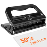 1 x RAW Customer Returns XOOL 3-fold office hole punch for 40 sheets, adjustable metal hole punch, ergonomic design - RRP €30.24