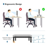 1 x RAW Customer Returns BONTEC Monitor Stand Height Adjustable Screen Stand Monitor Raiser Ergonomic High Quality Metal Stand for Laptop, Computer, iMac, PC, Printer up to 20 kg, Black - RRP €14.3