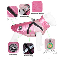 2 x Brand New BT Bear Small Dog Warm Coat Puppy Waterproof Winter Jacket Pet Warm Winter Dog Jacket Vest with Dog Harness for Small Dogs Pink, M  - RRP €40.8