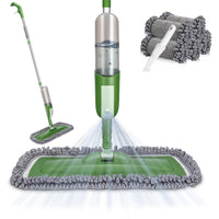 1 x RAW Customer Returns MASTERTOP mop with spray function, floor mop, spray mop with 550 ml water tank and 5 washables, spray mop wet mop for quick cleaning green  - RRP €25.89