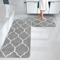 1 x RAW Customer Returns Homcomodar non-slip bath mat microfiber bath rugs absorbent bath rug for bathroom 70x120cm gray  - RRP €30.24