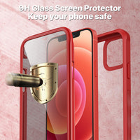 1 x RAW Customer Returns CENHUFO Privacy Case for iPhone 12 iPhone 12 Pro, 360 Degree Cell Phone Case Protective Case with Built-in Privacy Tempered Glass Screen Protector Shockproof Armored Case Anti Spy Full Cover Outdoor Case - Red - RRP €18.47