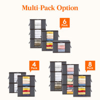 1 x RAW Customer Returns Lifewit 4 Pack Large Storage Box with Lid, Storage Bag for Duvets Clothes Storage Closet Wardrobe Organizer, Foldable Moving Boxes for Blankets Clothes, Gray - RRP €15.12