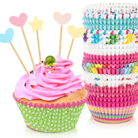 1 x Brand New 500 pieces muffin cups paper, muffin baking cups, cupcake rainbow paper - RRP €20.4